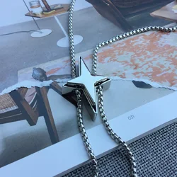 Original design stainless steel rope bolo tie Four-pointed star bolo tie for men and women neck tie fashion accessory