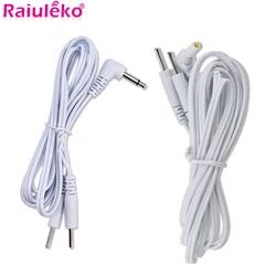 2pcs 2 Ways TENS Electrode Lead Wires Conductive Line Cables Head 2.5mm For Electrode Pad Digital Tens Machine Therapy Massager