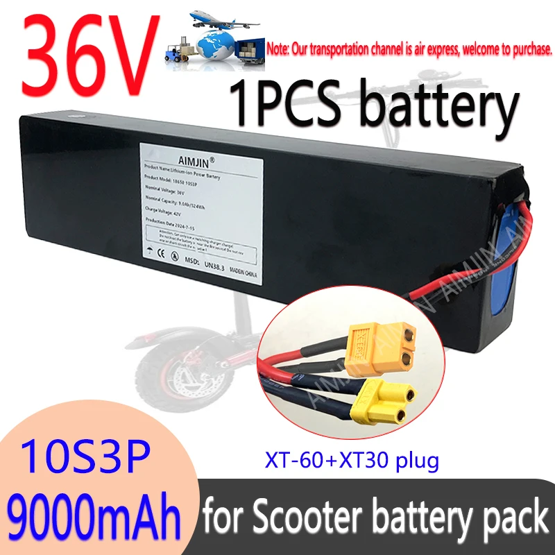 

10S3P 36V 9.0Ah 18650 Rechargeable Lithium Battery Pack 1000W Power Modified Bicycle electric scooter Vehicle with BMS xt60 xt30