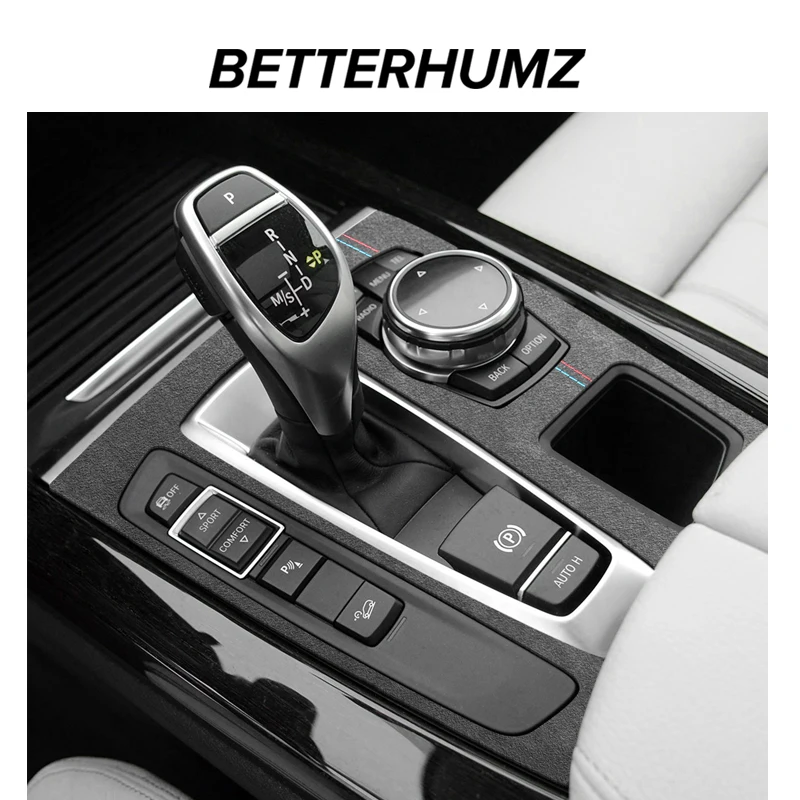 For BMW X5 F15 X6 F16 Made of Alcantara Gear Shift Knob Panel Trim Frame Performance Sticker Car Interior Tuning Accessories