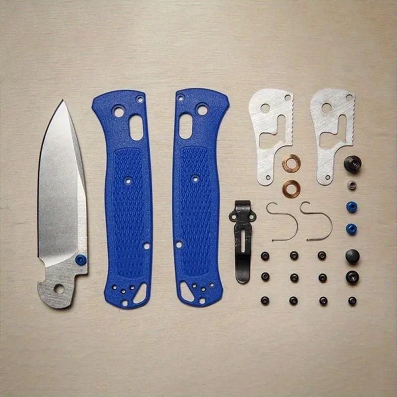 

BM Bugout 535 Manual Open Folding Knife Drop-Point Blade Plain Edge Satin Finish Blue Handle Camping for Everyday Carry Knife
