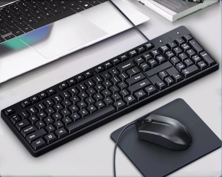 Keyboard and Mouse Set, Three-piece Set, Wired Computer, Notebook, Desktop, General Office