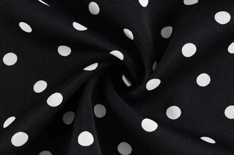 Robe mi-longue moulante pour femmes, Style français, couleur Patchwork, imprimé à pois, élégante, rétro, col Peter Pan, manches courtes, fendue