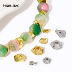 10/20Pcs 18K Gold Plated Brass Irregular Spacer Bead Separator For DIY Bracelet Making,Loose Beads For Jewelry Making Findings