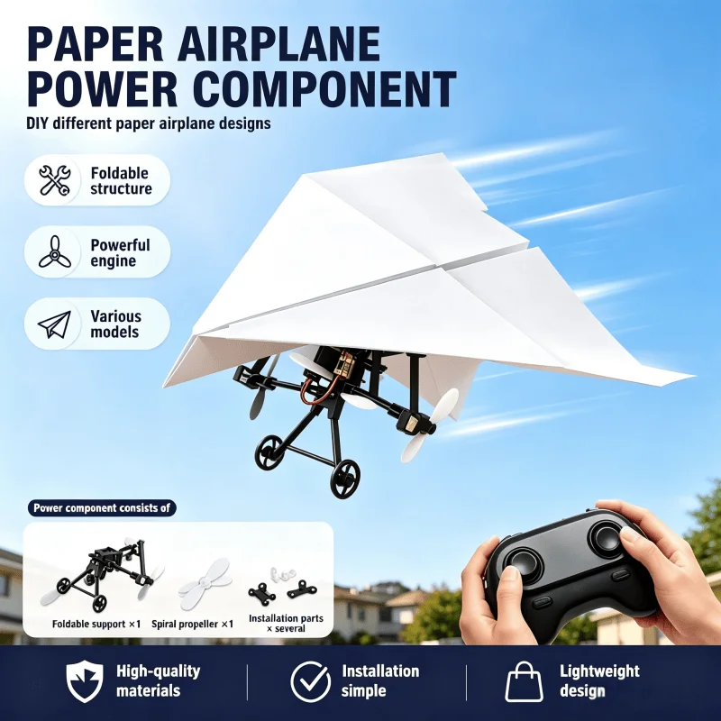 Remote Control Paper Airplane DIY Assembly Remote Accessories Foldable Long Distance Flight Stable Ultras Light Outdoor Toy