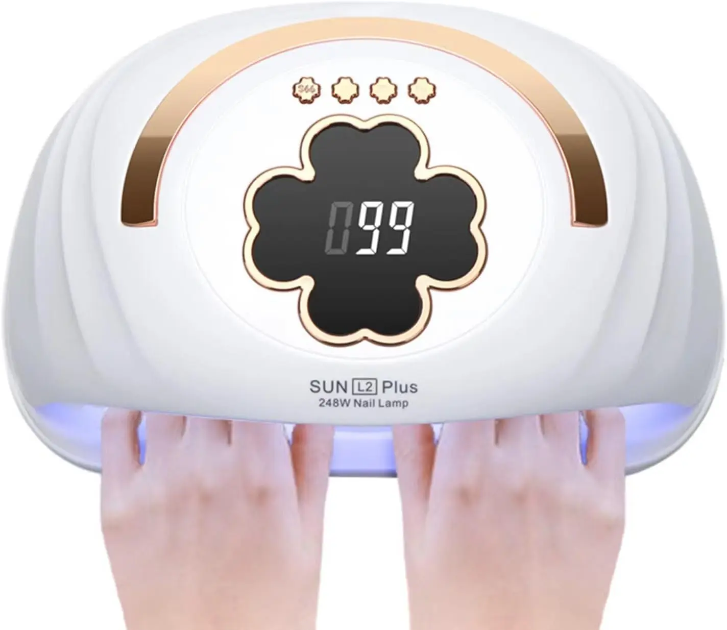 UV LED ネイルランプ 248W、45 LED ビーズ、オートセンサー、ホワイト