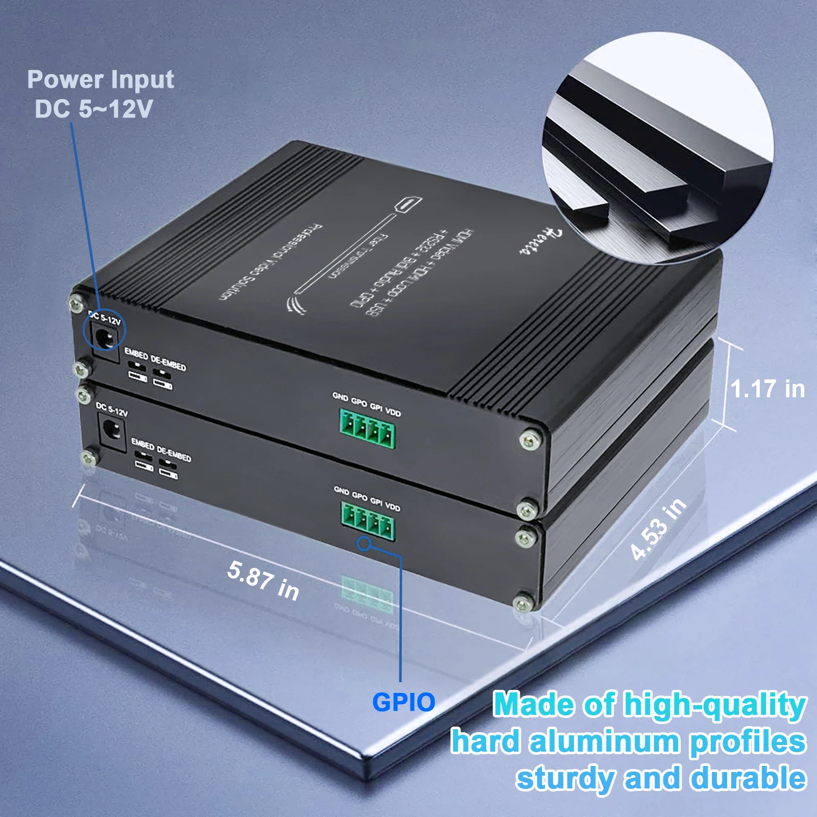 1080P HDMI KVM Fiber Extender Single-Mode HDMI Video Optical Transceiver with RS232 and Bidi Stereo Audio up to 20km Plug & Play 2