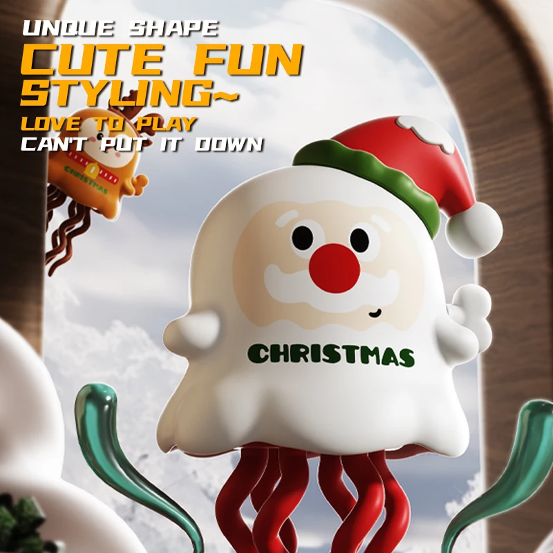 Christmas Wind-Up Walking Octopus Toy - Funny Plastic Sliding Toy for Kids, Unique Holiday Gag Gift & Stocking Stuffer