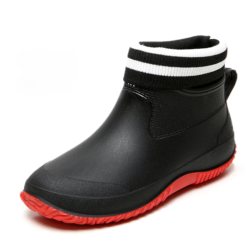 Slip on Rain Shoes for Men Rubber Shoes Waterproof Safety Work Boots Fishing Shoes 2024 Winter Couple Ankle RainBoots Botines