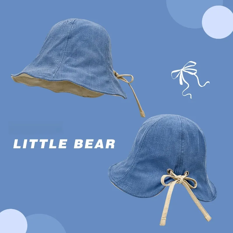 1 Stück Koreanischer Schleifenknoten-Bucket-Hat für Damen, Outdoor-Sommer-Sonnenschutzhut, schmeichelnd und schlank machend, perfekt für Strandreisen