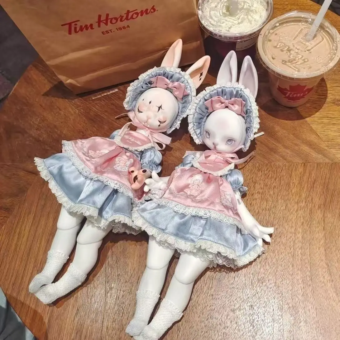 35cmBJD 1/6 Hidden ghost face rabbit doll Kawaii rabbit doll DIY toy girl's doll