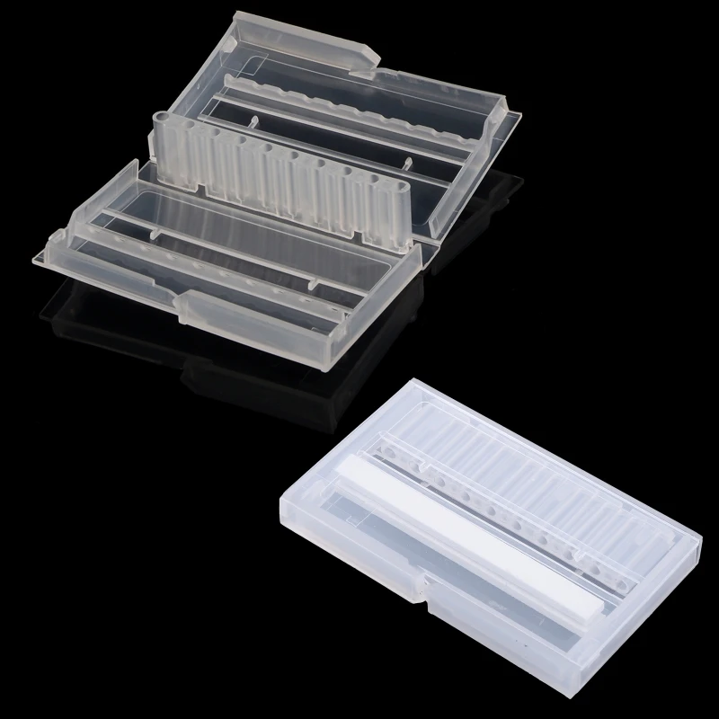 Punta da trapano per unghie a 10 fori per custodia in plastica, scatola immagazzinaggio vuota, frese Holde Drop Shipping