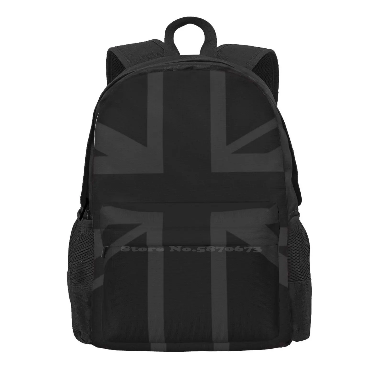 United Kingdom Flag Blackout / Stealth Bag Backpack For Men Women Girls Teenage Jack England Wales Scotland Army Military