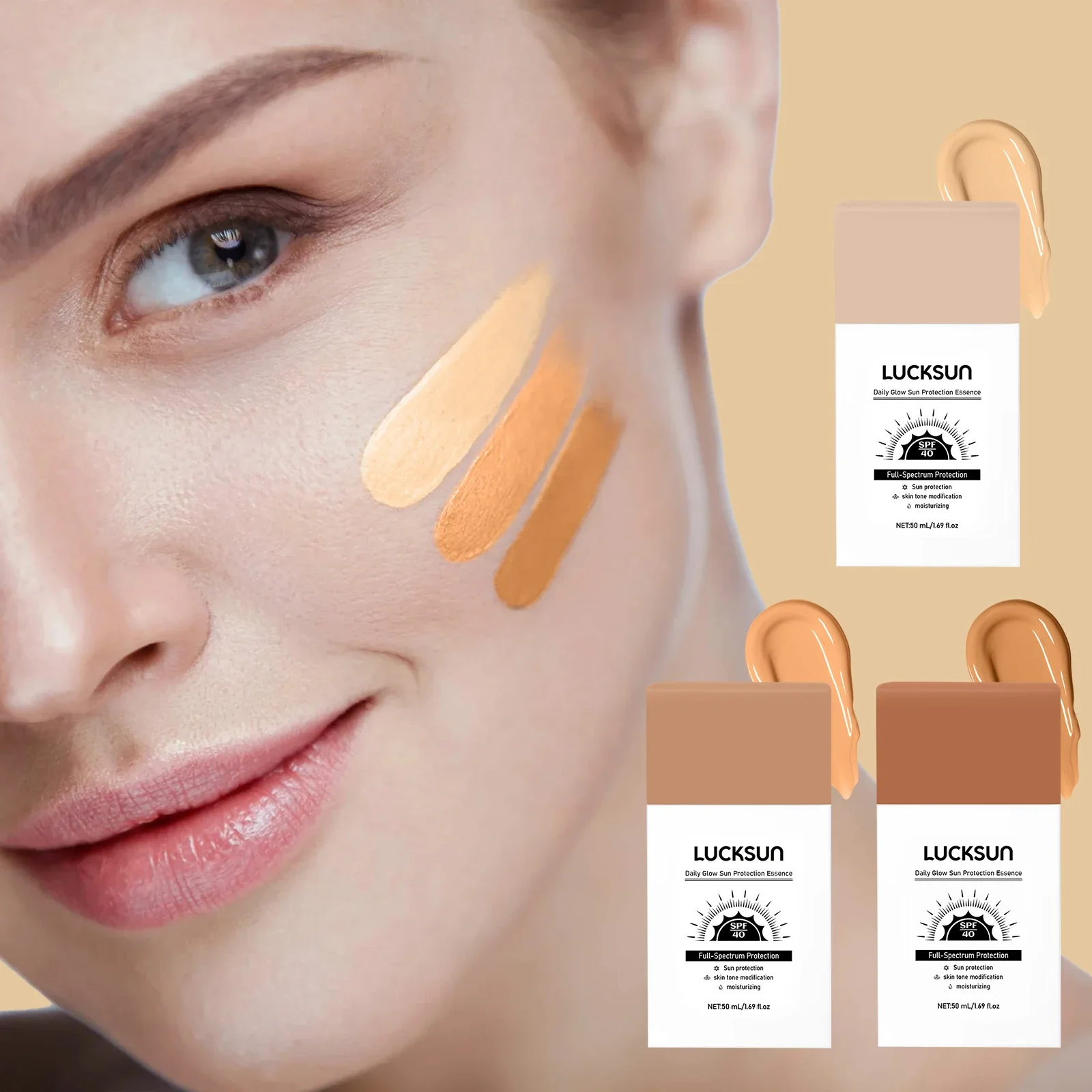 كريم أساس سائل واقي من الشمس عالي التغطية مرطب للتحكم في الزيوت غير لاصق واقي من الشمس مقاوم للماء خافي عيوب الوجه #2