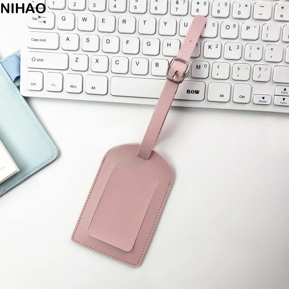 Soft Holiday Travel Handbag Label PU Leather Travel Accessories Luggage Tag Boarding Pass Airplane Suitcase Tag
