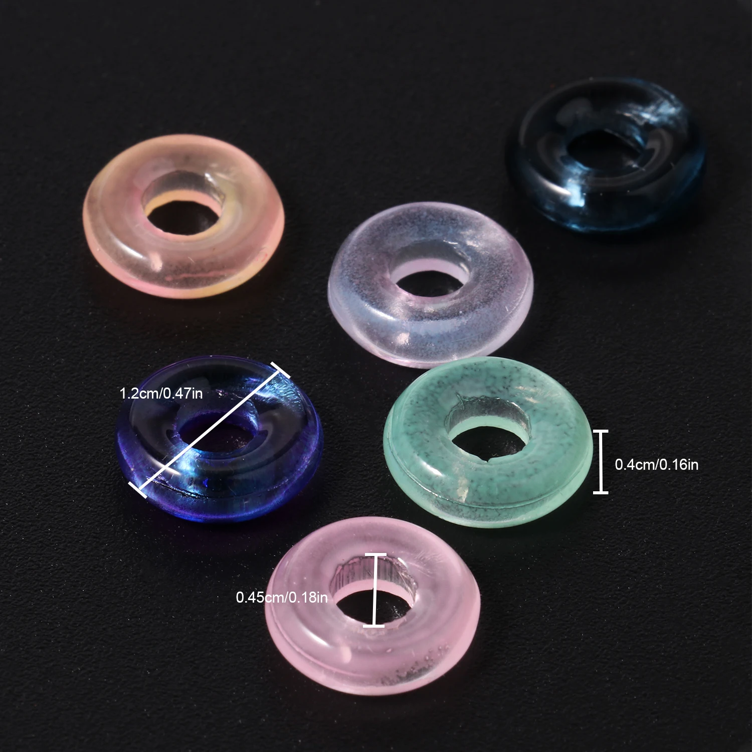 10pcs 12mm Round Ring Shape Clear Czech Lampwork Crystal Glass Spacer Beads For Charms Jewelry Making DIY Needlework Bracelet