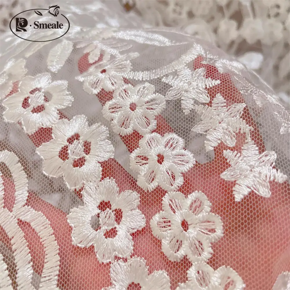 Mit Pailletten bestickter Spitzenstoff, große Blumen, Hochzeitskleid, DIY-Accessoires, weiße Haut, RS4043 – Detail 6