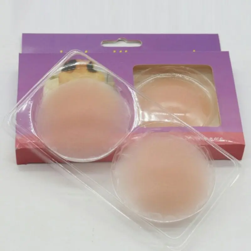 Fashion New Ladies Anti-Bump Silicone Nipple Invisible Strapless Gather Solid Color Breathable Nipple Self-adhesive Chest Pads