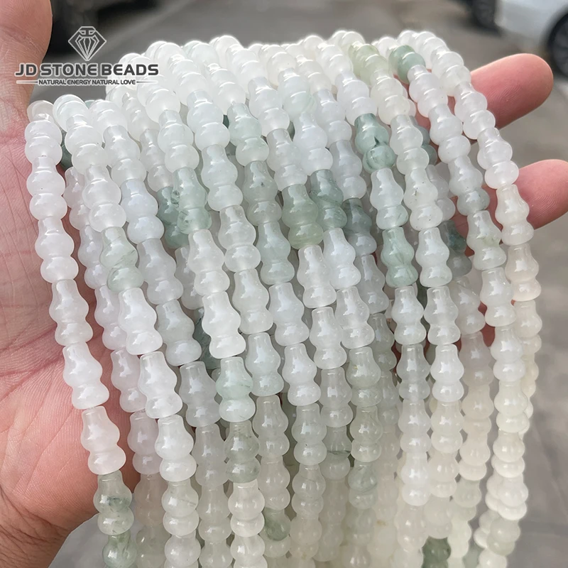 

8*14mm Natural Stone Ice Green Jade Gourd Shape Bead Loose Spacer Carved Bead For Jewelry Making Diy Necklace Bracelet Accessory