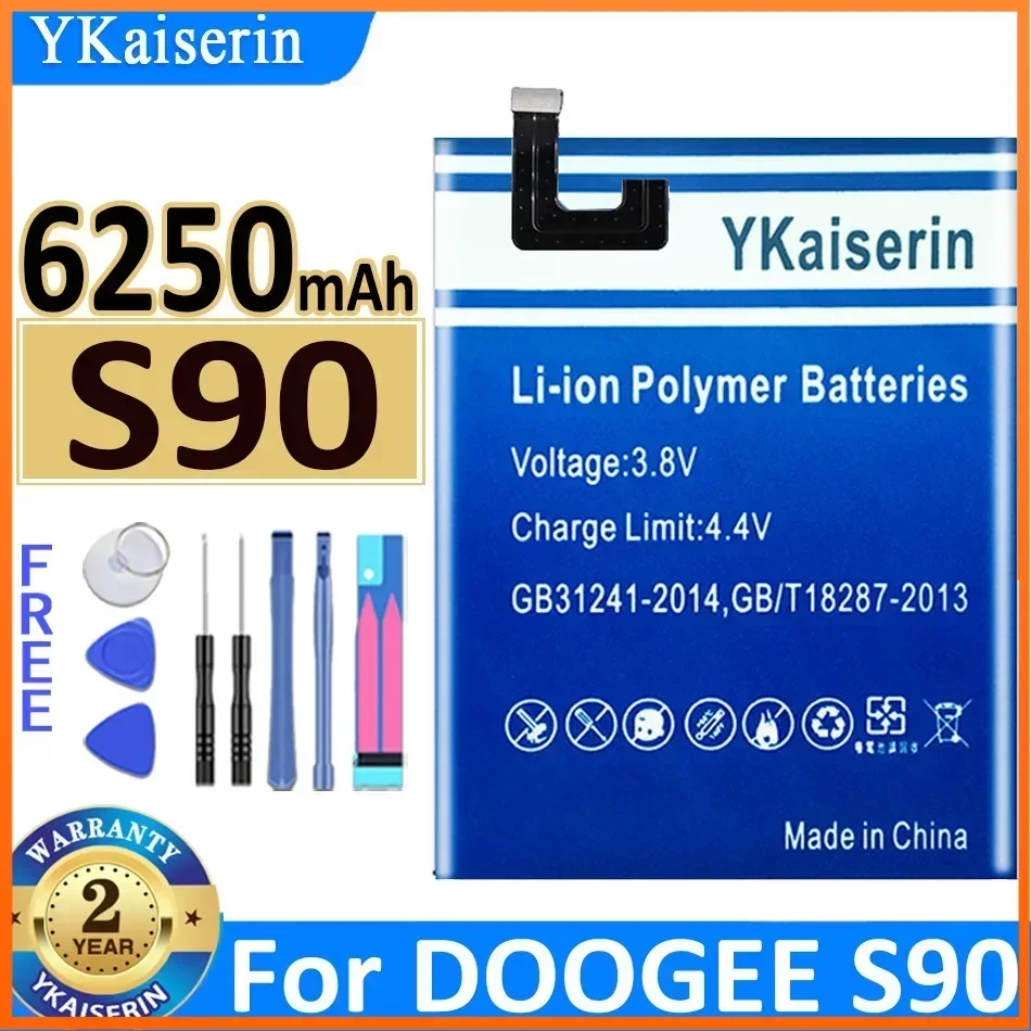 

6250mAh YKaiserin Rechargeable Battery for DOOGEE S90 S 90 HIGH CAPACITY Portable Batteries for Cell Phone +Track Code Tools