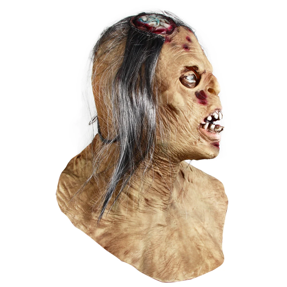 Đáng Sợ Zombie Head Mặt Nạ Cao Su Creepy Halloween Trang Phục Đạo Cụ Kinh Dị Dành Cho Người Lớn Fancy Dress Đảng Trang Trí