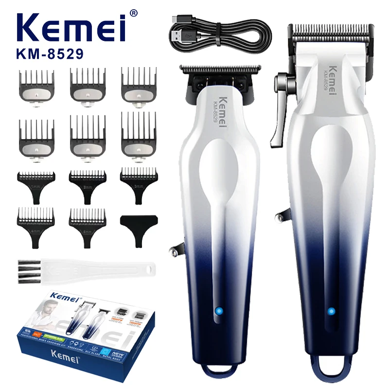 KEMEI KM-8529 Professional Hair Cutting Machine Hair Clipper DLC Adjustable cutter head Electric Hair Clippers