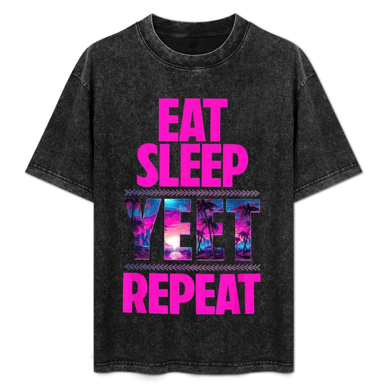 

Eat Sleep Yeet Repeat Pink Ver T-Shirt blue archive man t shirt t shirts for men cotton