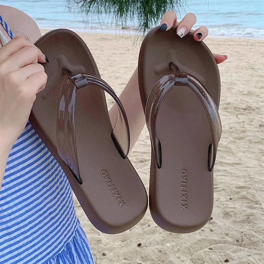 

Korean Hundred Summer Flip-Flops Female Seaside Vacation Non-Slip Anti-Odor Clip-Foot Beach Sandals Slippers