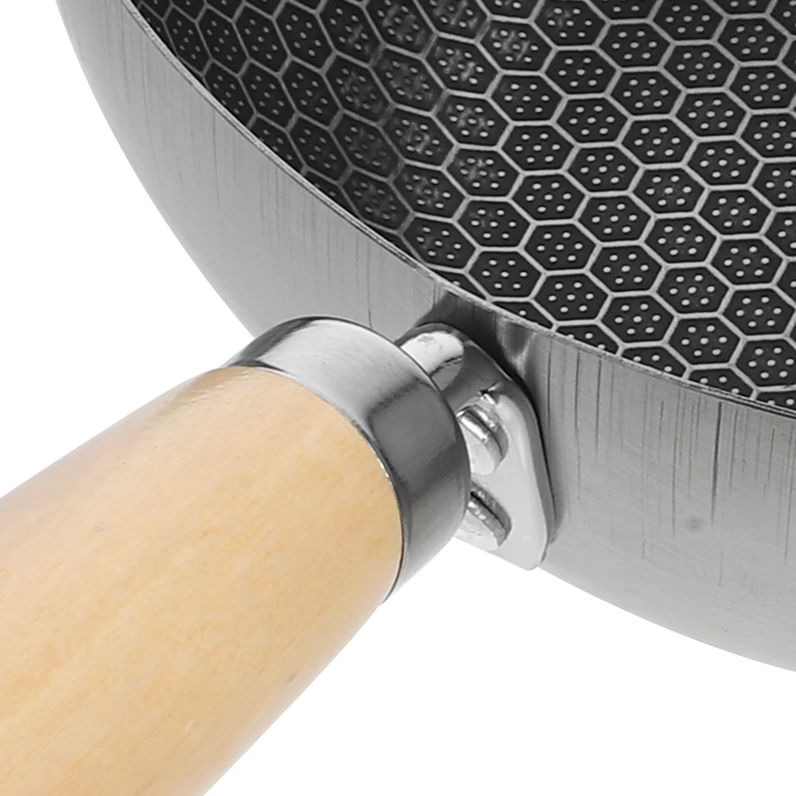 

1pc Honeycomb Grain Stainless Steel Wok Stir Fry Pan Non-Stick For Gas Electric Induction Stove Heavy Duty Frying Pan Kitchen