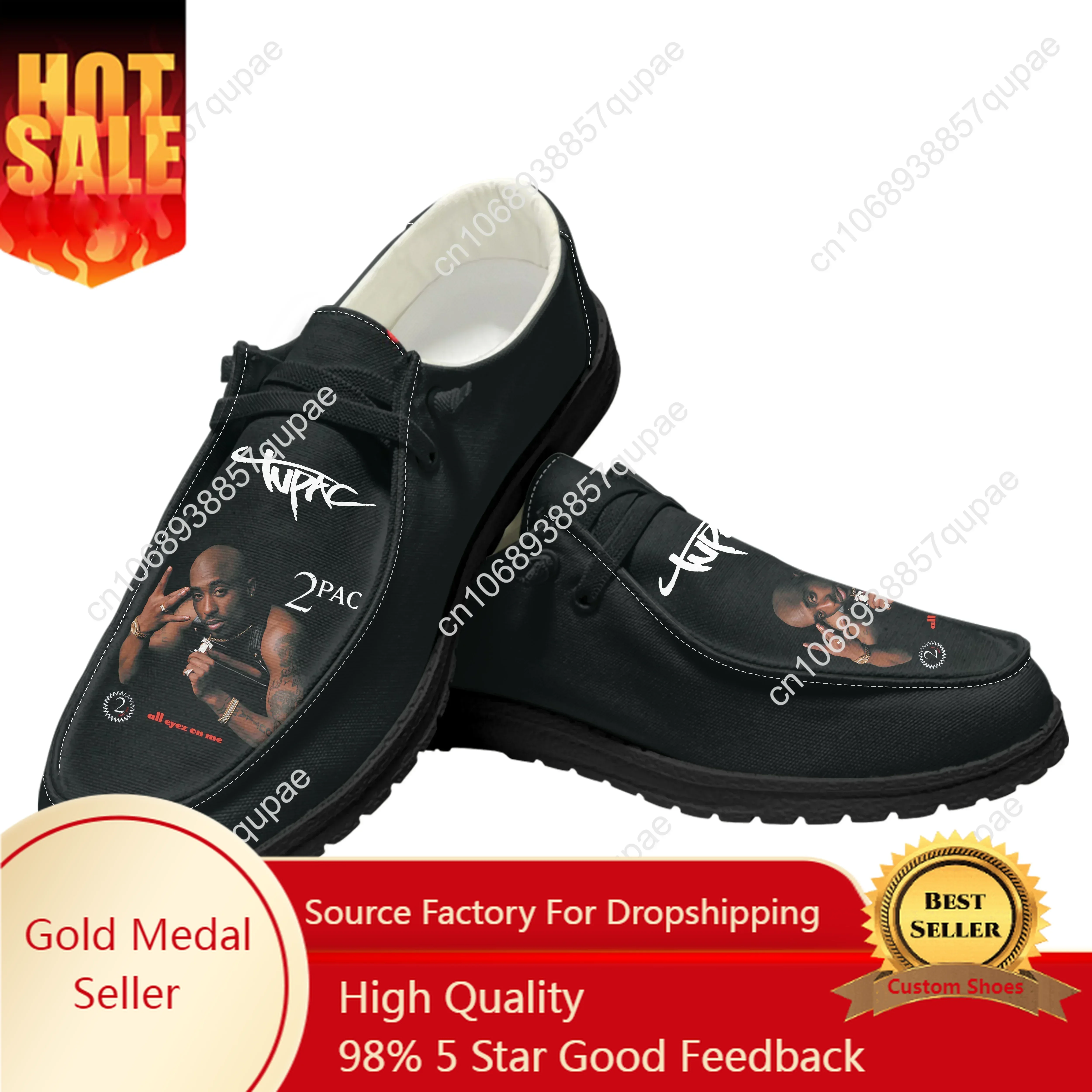 

Tupac Rapper 2Pac Casual Shoes Hip hop singer Men Woman Flat Shoe Indoor Outdoor Lightweight Footwear Couple Custom Made Shoe