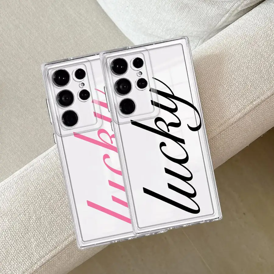 Lucky Letters Phone Cover Case for Samsung Galaxy S26 S20 Plus S23 Ultra S21 S24 Note 20 10 S25 Edge S22 FE