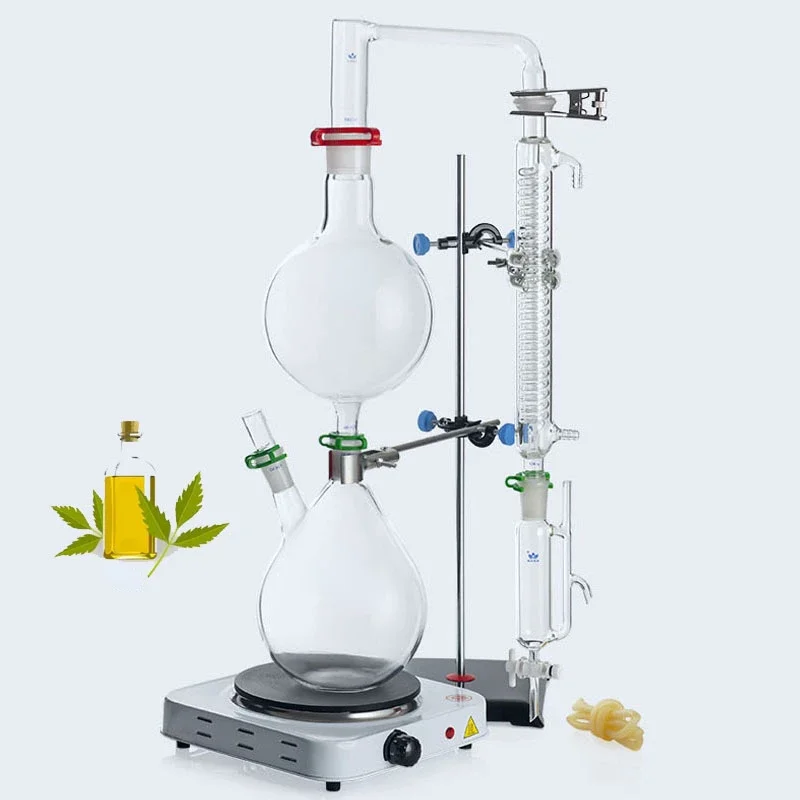 Essential Oil Extraction Separator Device Dew Distillation Equipment Glassware Kits Water Distiller Purifier Full Set