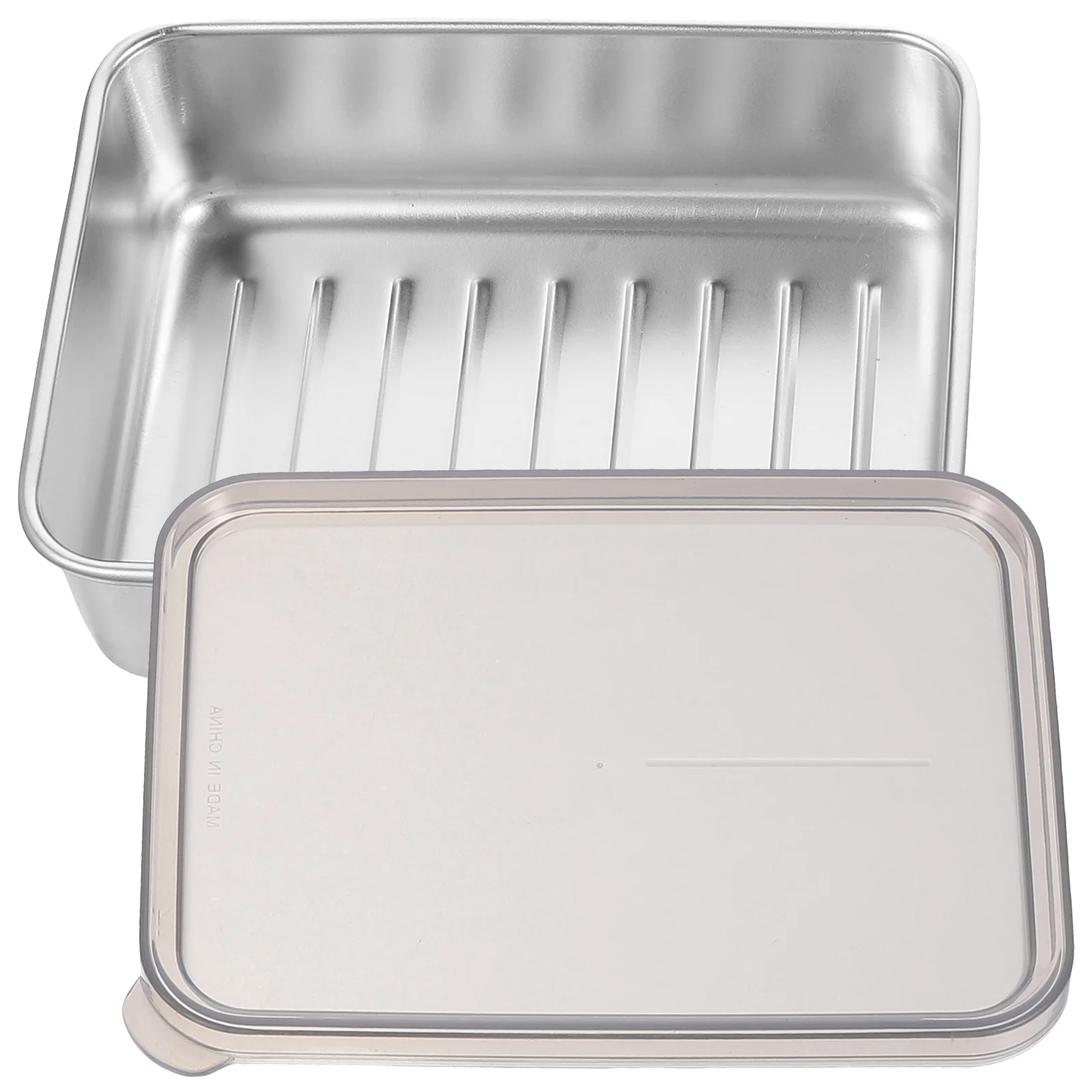 

Stainless Steel Crisper Cheese Slice Holder Seal Food Serving Cases Pp Kitchen Containers Lid Design Butter