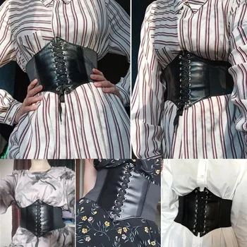 เข็มขัดคาดเอวคอร์เซ็ทเซ็กซี่เอวสูงแบบ sabuk pelangsing สายหนัง PU มีสไตล์สำหรับผู้หญิง