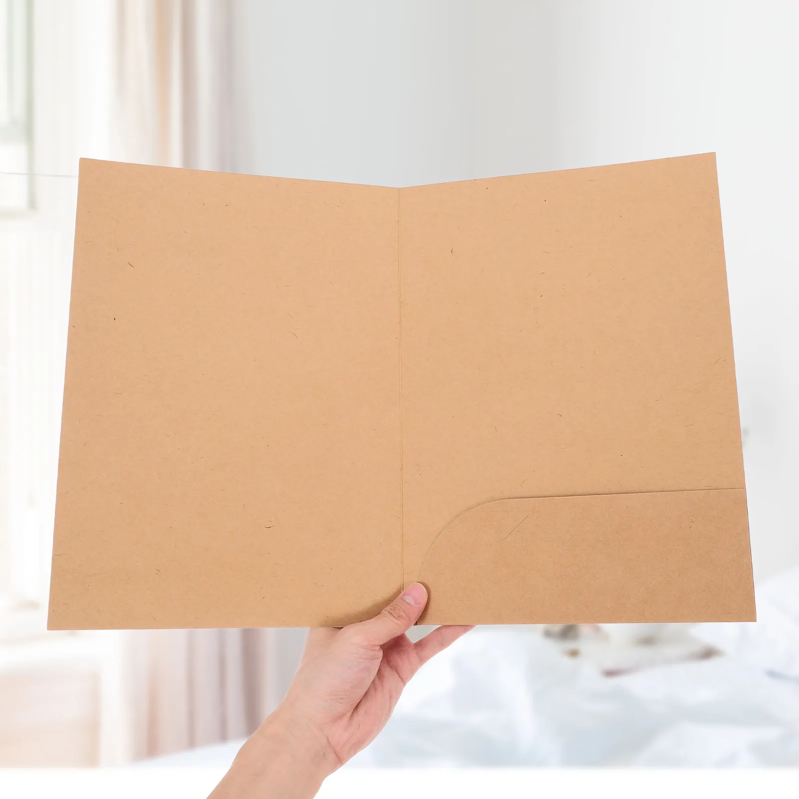 10Pcs A4 Paper File Organizer Kraft Folder Single Slot Document Holder Dust Protection Easy Closure Sturdy for Home Office Use