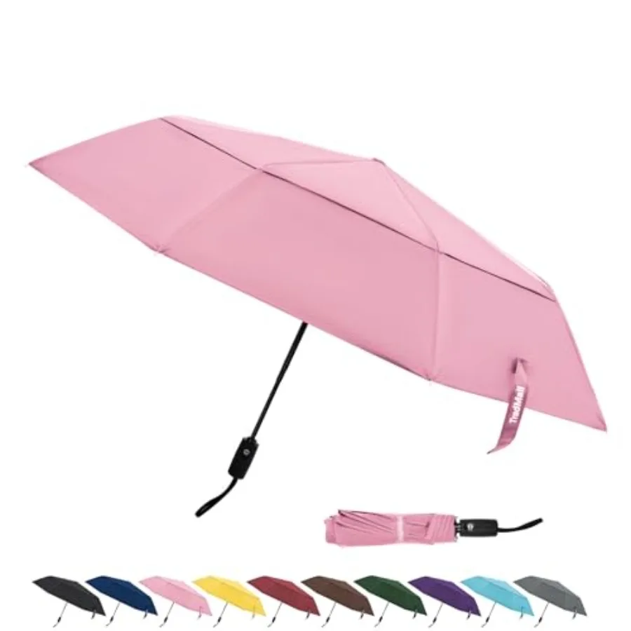 

Travel Umbrella, / Double Vented Canopy Windproof Automatic Strong Compact Folding Umbrellas for Rain Women and Men