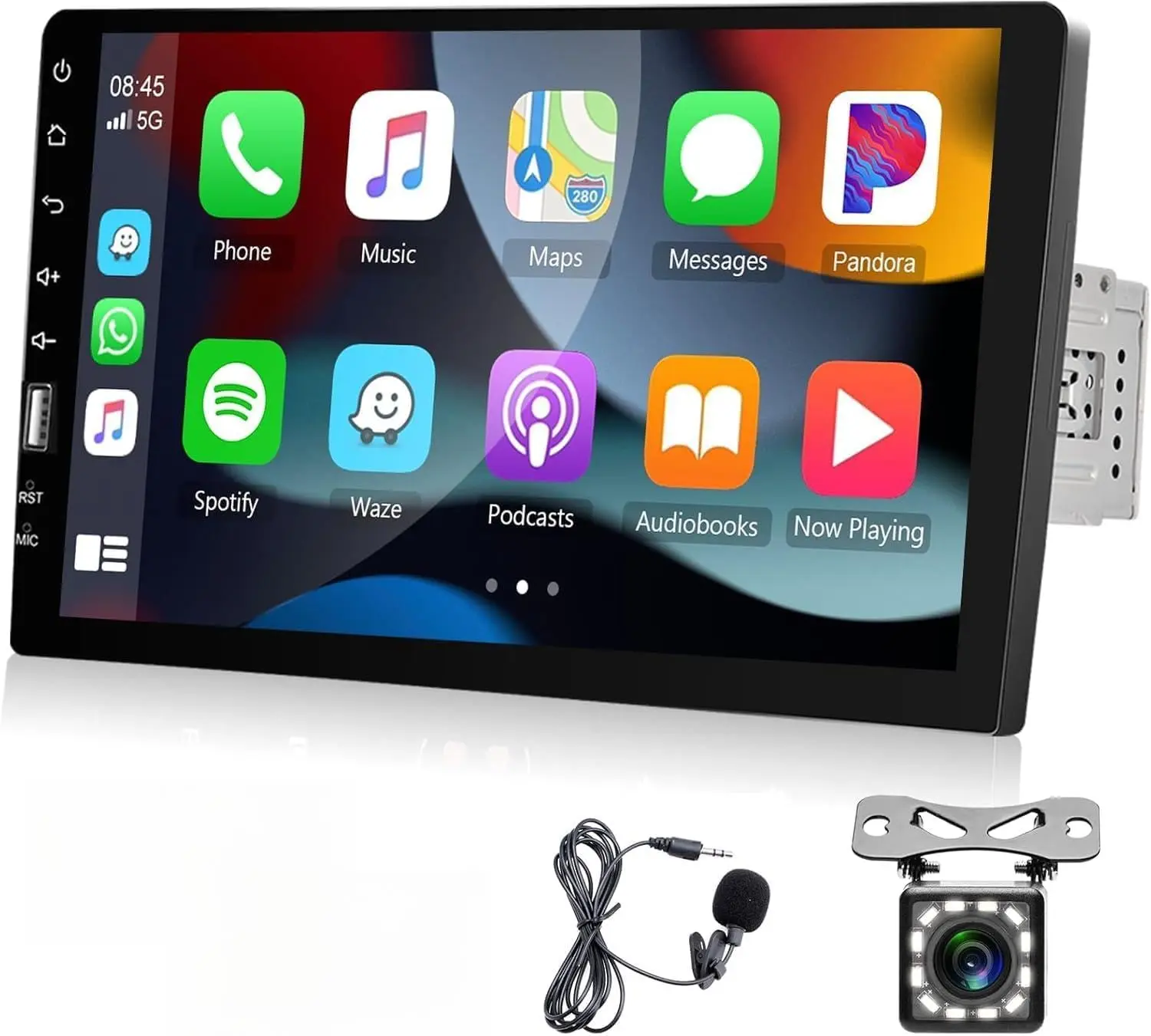 

9-дюймовая автомобильная стереосистема с CarPlay, Android Auto, Bluetooth, GPS, USB, резервная камера, MirrorLink