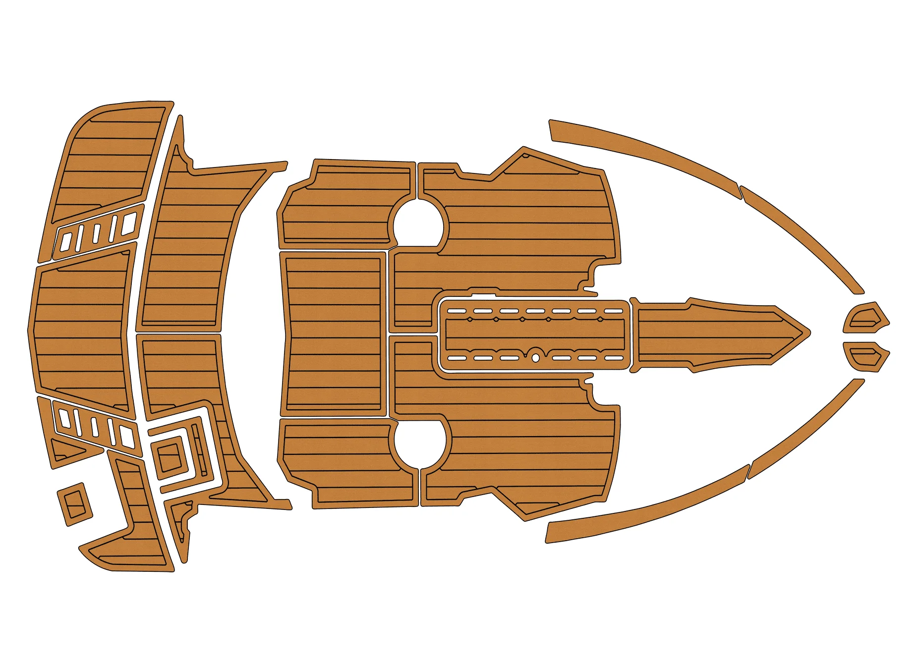 Anti-Skid EVA Faux Teak Self-Adhesive 6mm Boat Decking Pad for 2012-2019 Larson LX 195 SS Yacht Cockpit Durable Marine Flooring
