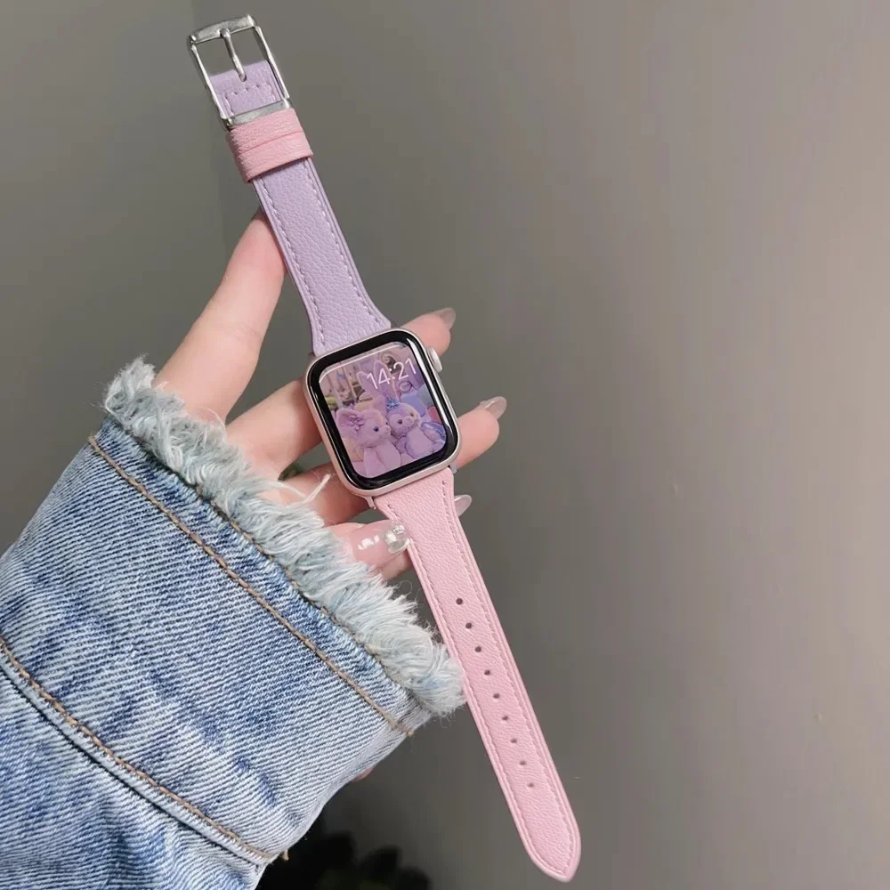 Nice Leather loop 40mm 41mm 42mm 44mm 45mm 46mm 49mm Correa For Apple Watch band Strap Series Ultra 10/9/8/7/6/5/4 38mm