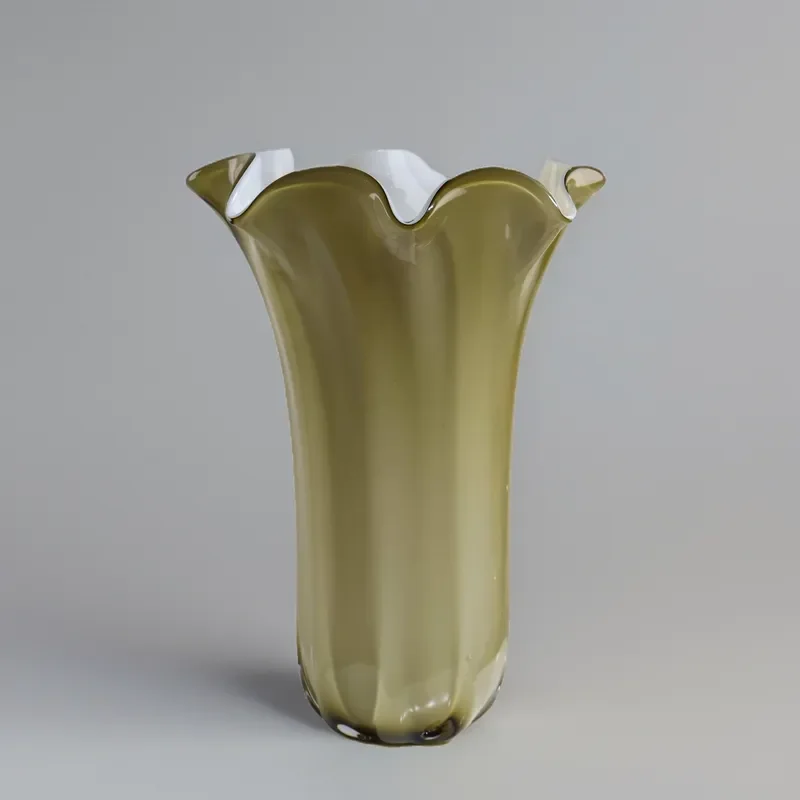Handmade Glass Cabbage Vase Light Luxury Home Decor Living Room Dining Table Flower Arrangement Simple Style Soft Decoration