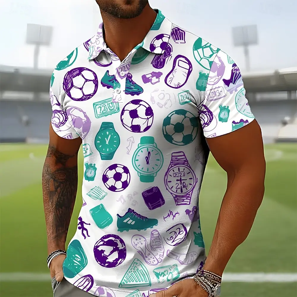 Men's Short Sleeve Polo Shirt Made of Polyester Fabric Fashion Slim Breathable Top for Young and Middle-aged