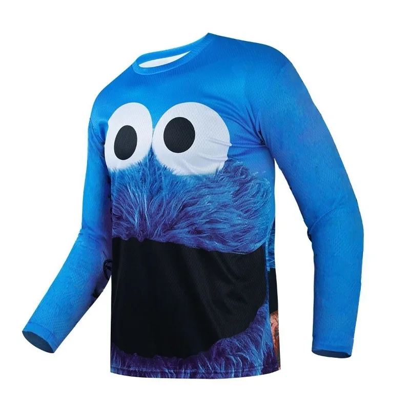 

Удобная мотоциклетная рубашка с 3D-принтом. Быстросохнущая дышащая велосипедная футболка с длинными рукавами