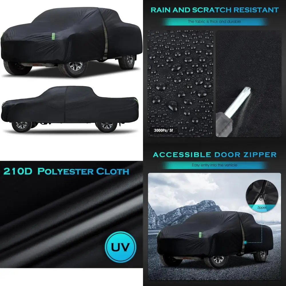 غطاء شاحنة خارجي مقاوم للماء مناسب عالمي لشاحنات البيك اب مع حماية من المطر والأشعة فوق البنفسجية، مثالي للمركبات بالحجم الكامل