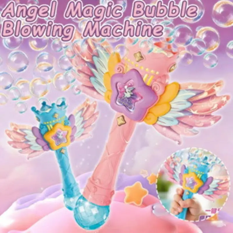 Princess Bubble Wand Fairy Magic Bubble Maker Kids Toy Colorful Bubble Machine Gift Machine Fully Electric Toy