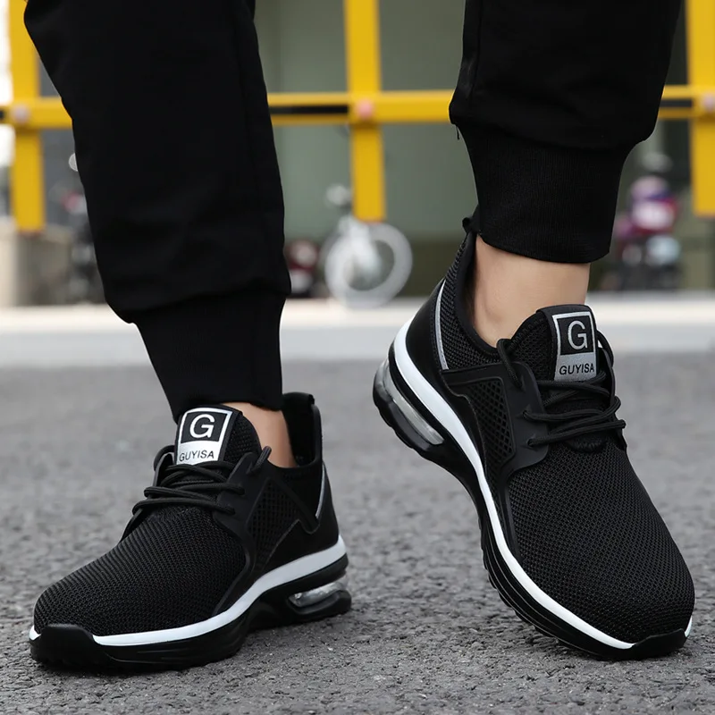 Breathable Men Work Safety Shoes Steel Toe Cap Air Cushion Working Boots Construction Indestructible Work Sneakers Men Shoes