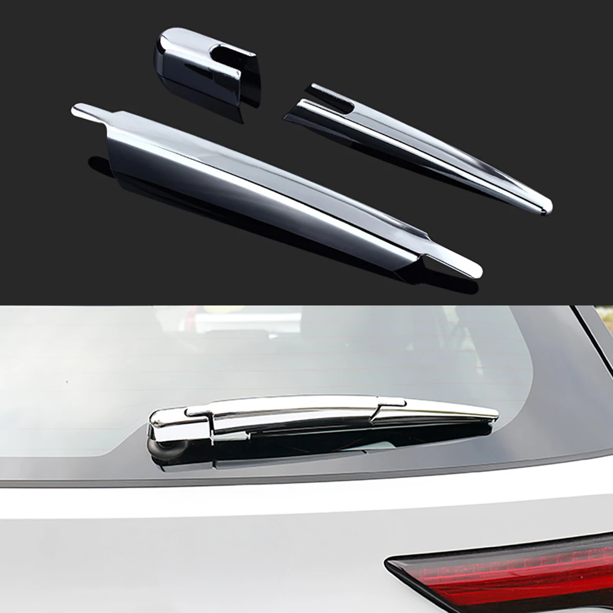 

ABS Chrome Car Rear Window Wiper Blade Cover Trim For 2022 2023 2024 Mitsubishi Outlander Accessories