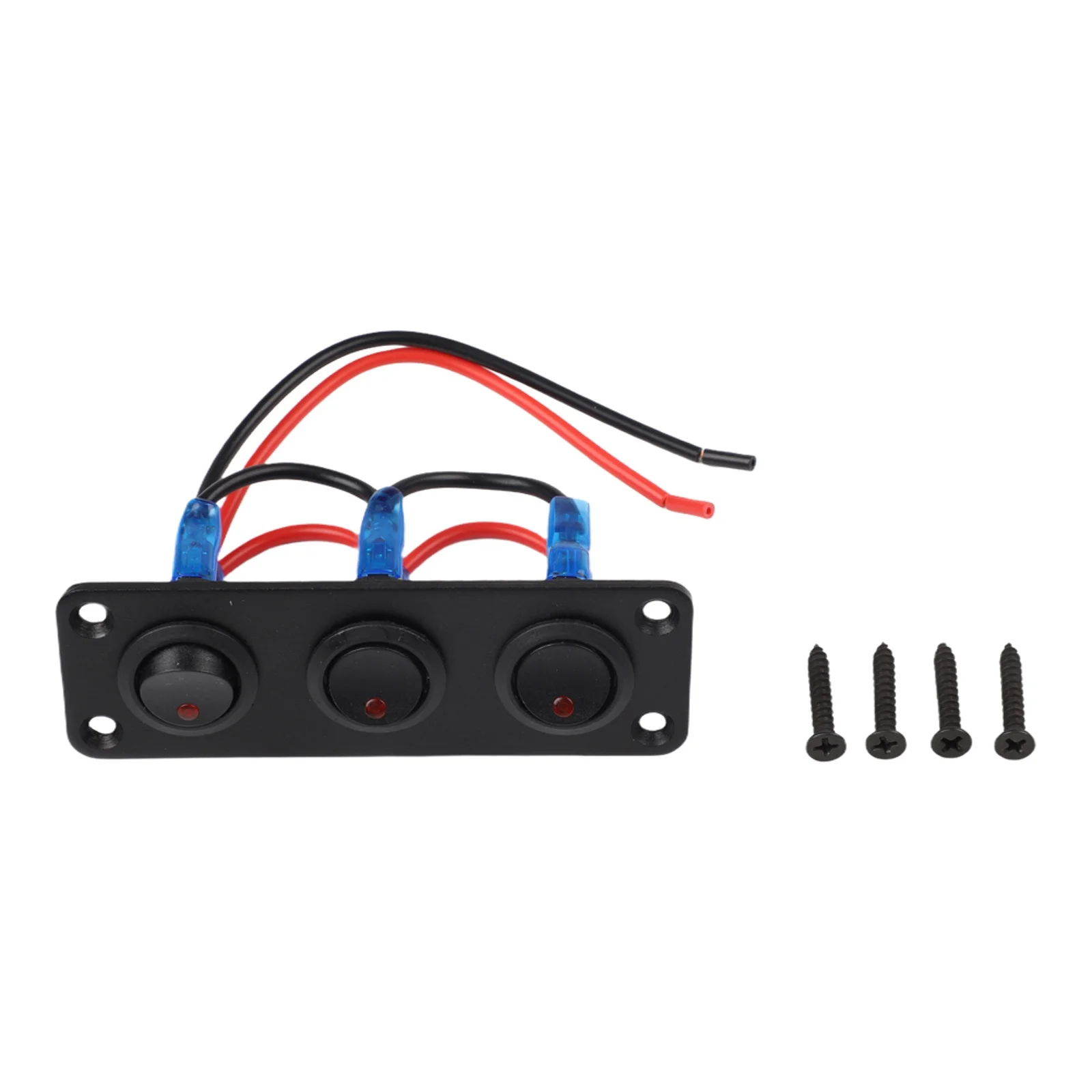 12V DC Switch 3 Gang Rocker Switch Horizontal And Vertical Mounting IP65 Waterproof LED Device Control Accessory