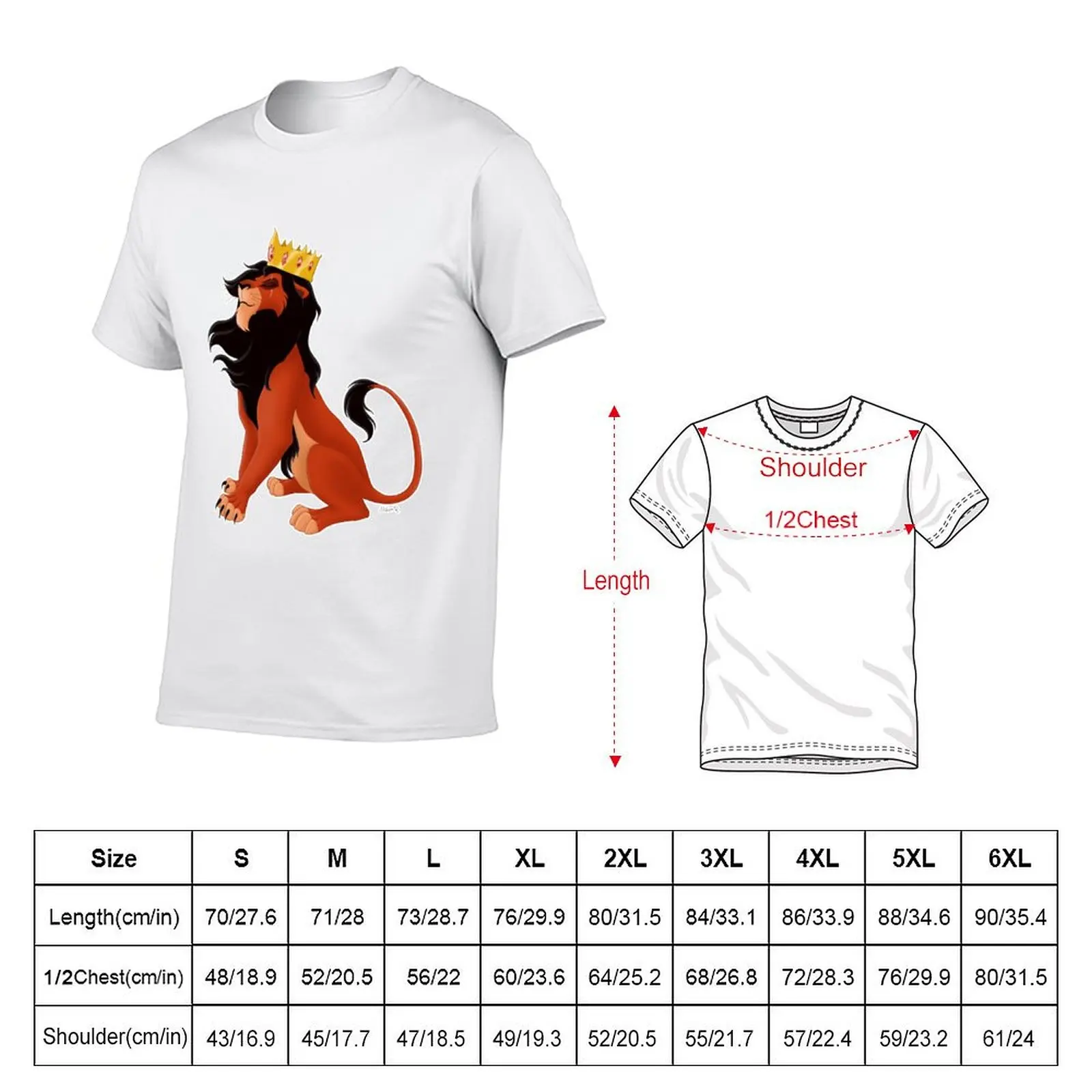 King Scar T-Shirt Trendy Casual Short Sleeve Shirt