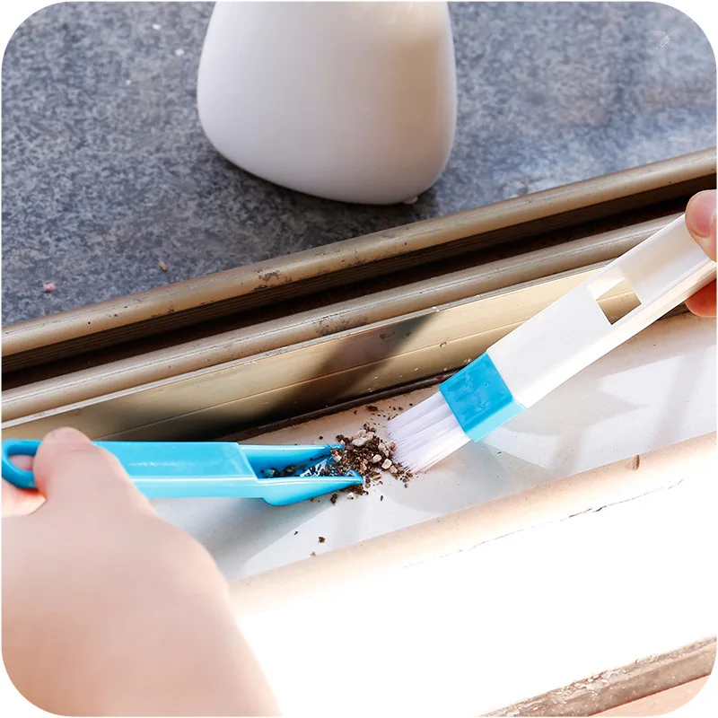 Window Groove Groove Cleaning Brush Car Window Shade Cleaning Tool Keyboard Groove Small Brush Glass with Dustpan Gap Brushes