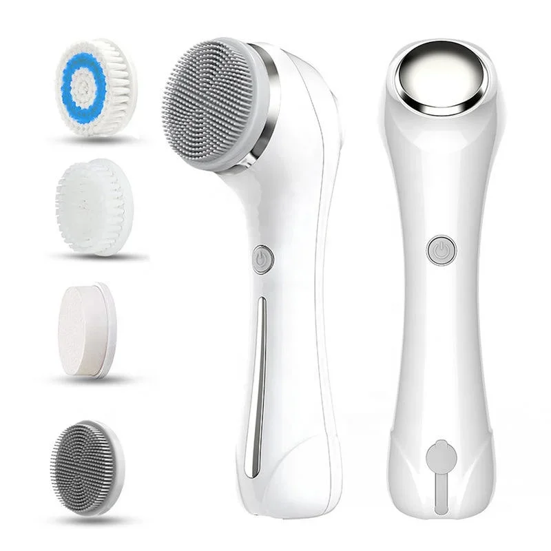 

Electrics Spin Scrubbers 4 Brush Heads Waterproofs Rechargeables Facials Cleansing Brush with 2 Speed Levels